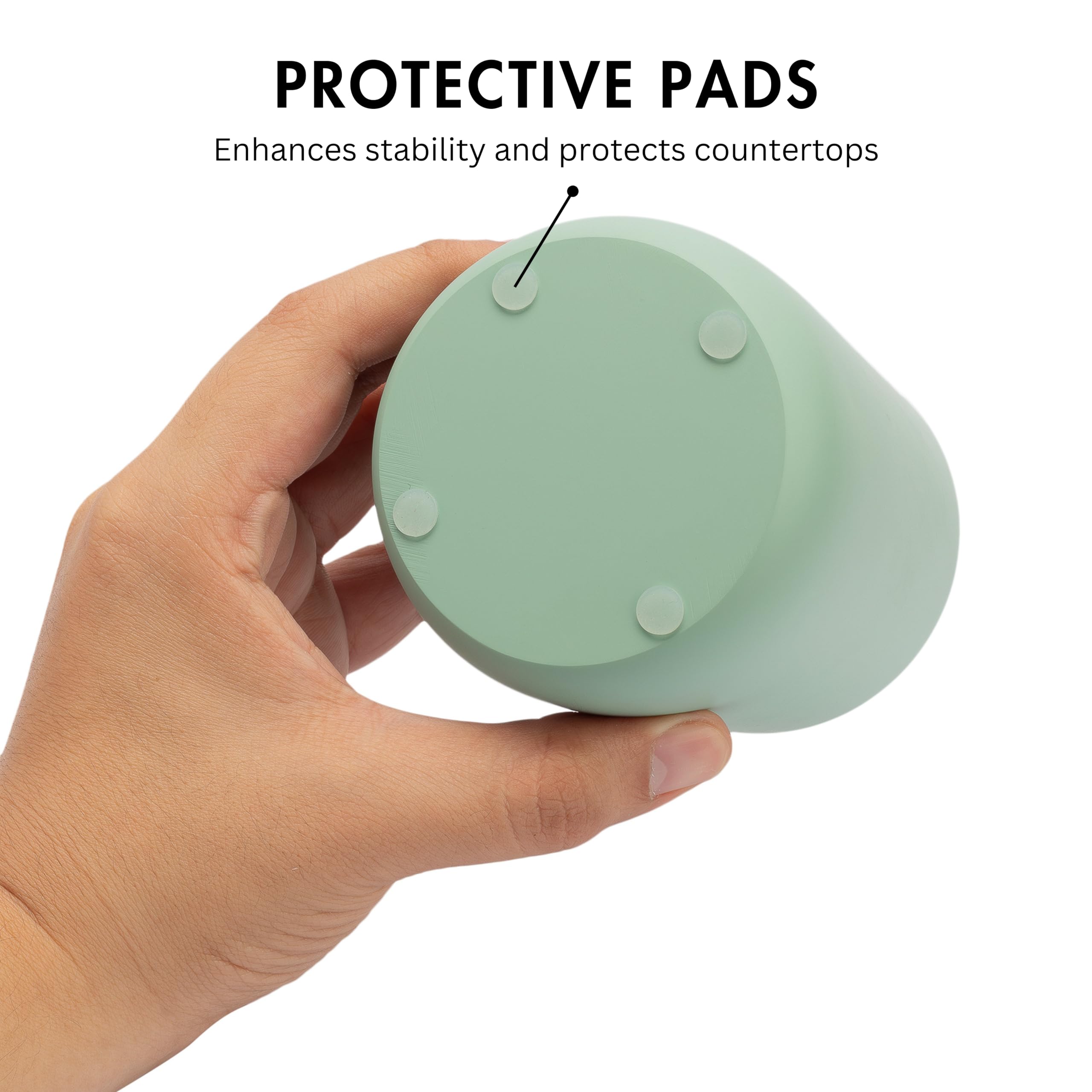 Yew Design Matte Sage Green Toothbrush And Toothpaste Holder And Cup For Bathroom Vanity And Countertop, Round Organizer For Ele